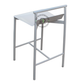 MINIMALIST BURGUNDY METAL BAR STOOL WITH CONTOURED SEAT & FOOTREST