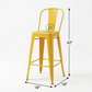 COLORFUL INDUSTRIAL METAL BAR STOOL WITH PADDED SEAT & BACK PANEL