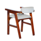 PREMIUM SOLID WOOD ARMCHAIR WITH WHITE UPHOLSTERED SEAT & BACKREST