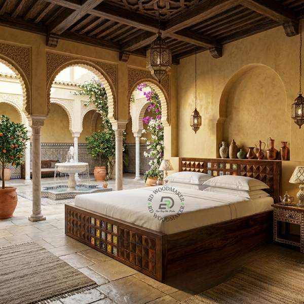 HERITAGE MOSAIC SOLID WOOD BED