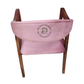BLUSH PINK UPHOLSTERED WOODEN DINING ARMCHAIR