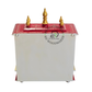 PREMIUM HAND-PAINTED IVORY & RED WOODEN HOME TEMPLE WITH ROYAL OPEN SHRINE & DOUBLE DRAWERS