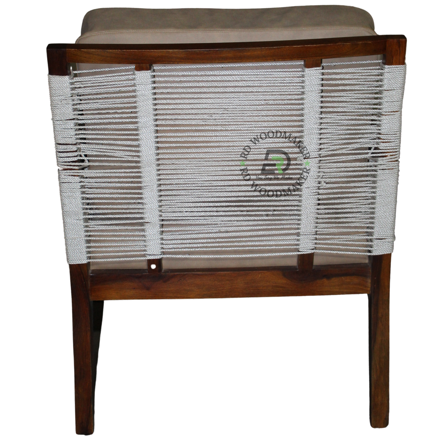 WOODEN CANE LOUNGE CHAIR WITH UPHOLSTERED CUSHIONS