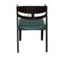 PREMIUM DARK WOOD DINING ARMCHAIR WITH CURVED BACK & GREEN CUSHION