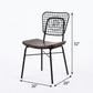 INDUSTRIAL WIRE-GRID DINING CHAIR WITH CURVED WOODEN SEAT