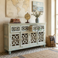DISTRESSED BLUE WOODEN FOUR-DOOR SIDEBOARD