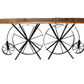 VINTAGE BICYCLE WHEEL WOODEN CONSOLE TABLE