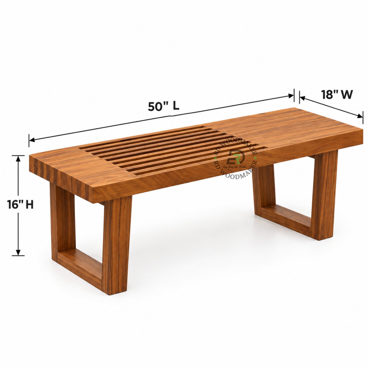 ARVEN SLATTED SOLID WOOD BENCH