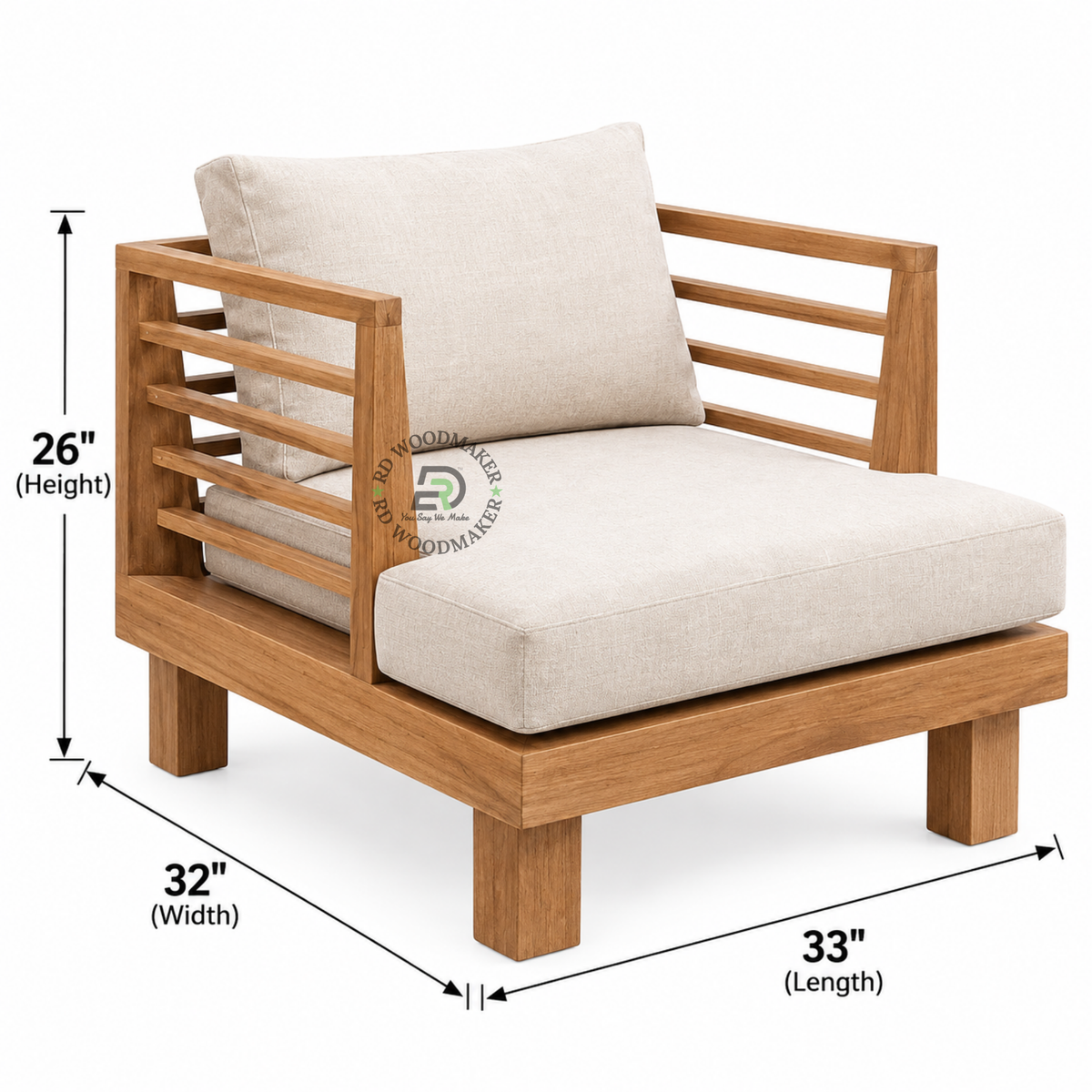 ARLO SOLID WOOD SINGLE SOFA CHAIR