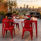 SCARLET RED METAL TABLE & CHAIR SET