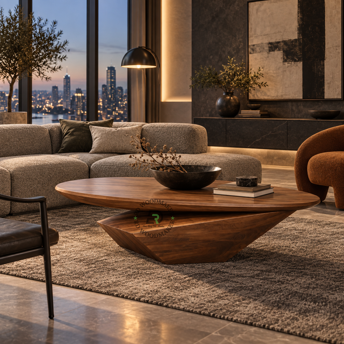 VAYNE SCULPTURAL SOLID WOOD TABLE
