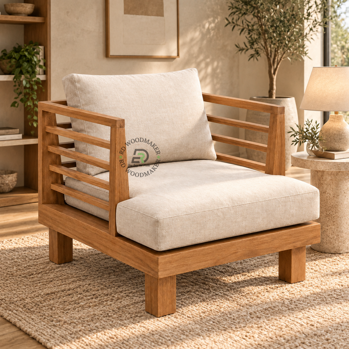 ARLO SOLID WOOD SINGLE SOFA CHAIR