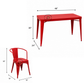 SCARLET RED METAL TABLE & CHAIR SET