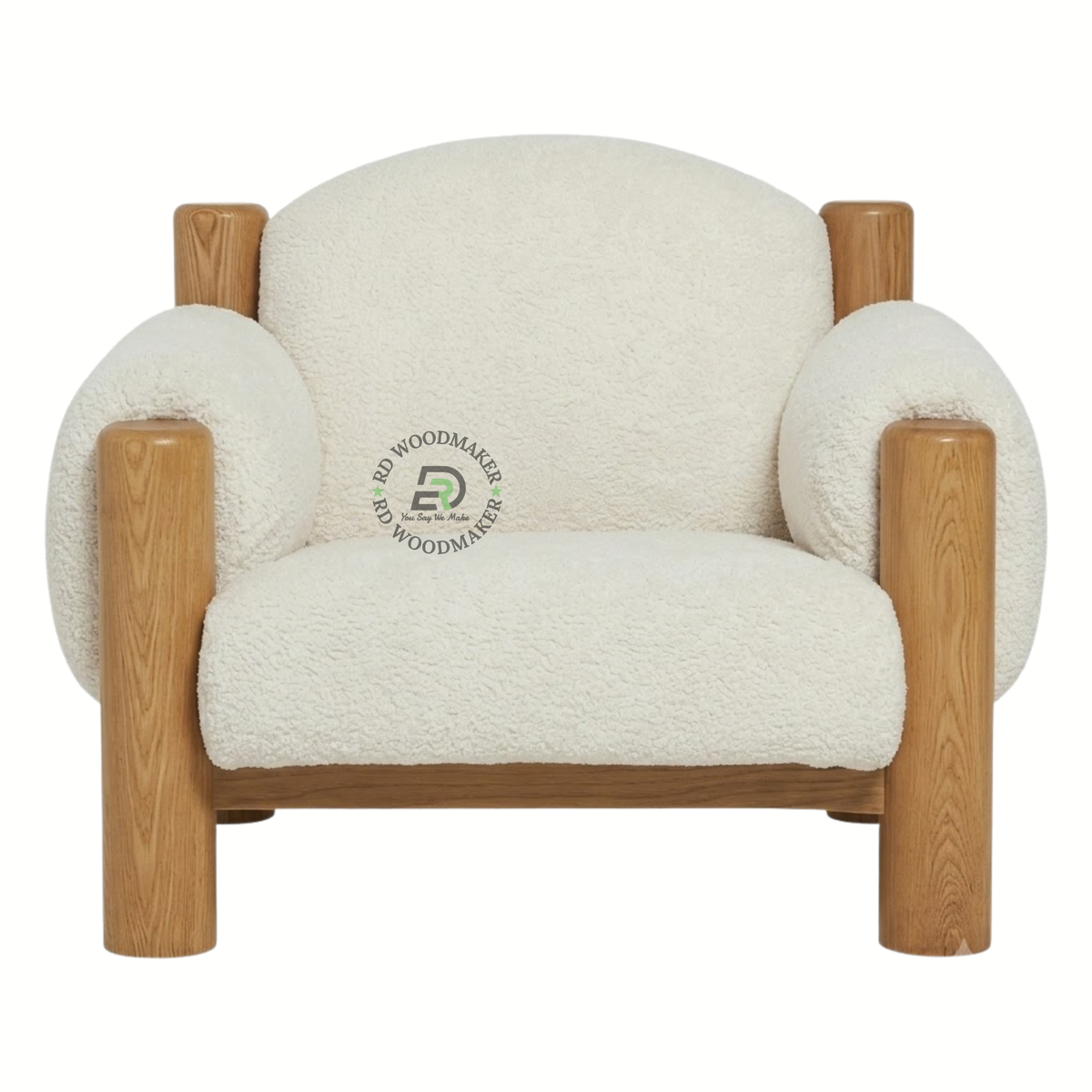 ELVIN BOUCLÉ SOLID WOOD SINGLE SOFA CHAIR