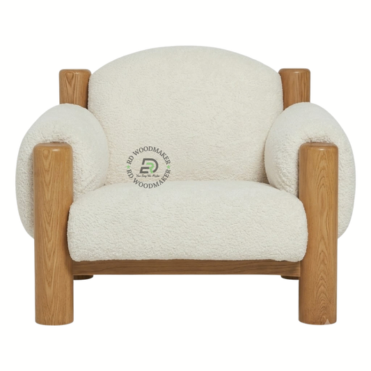 ELVIN BOUCLÉ SOLID WOOD SINGLE SOFA CHAIR