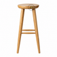 ARLO ROUND SOLID WOOD BAR STOOL