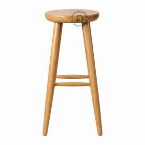 ARLO ROUND SOLID WOOD BAR STOOL
