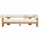 LUNO BOUCLÉ UPHOLSTERED SOLID WOOD LOUNGE BENCH