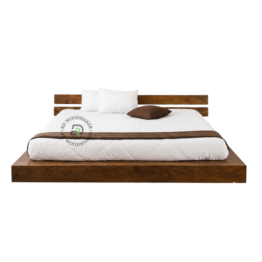 MODERN LOW PLATFORM SOLID WOOD BED