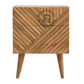 MODERN HERRINGBONE SOLID WOOD 2 DRAWER BEDSIDE TABLE