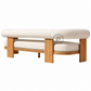 LUNO BOUCLÉ UPHOLSTERED SOLID WOOD LOUNGE BENCH