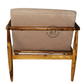 BEIGE WOODEN FRAME LOUNGE CHAIR