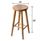 ARLO ROUND SOLID WOOD BAR STOOL