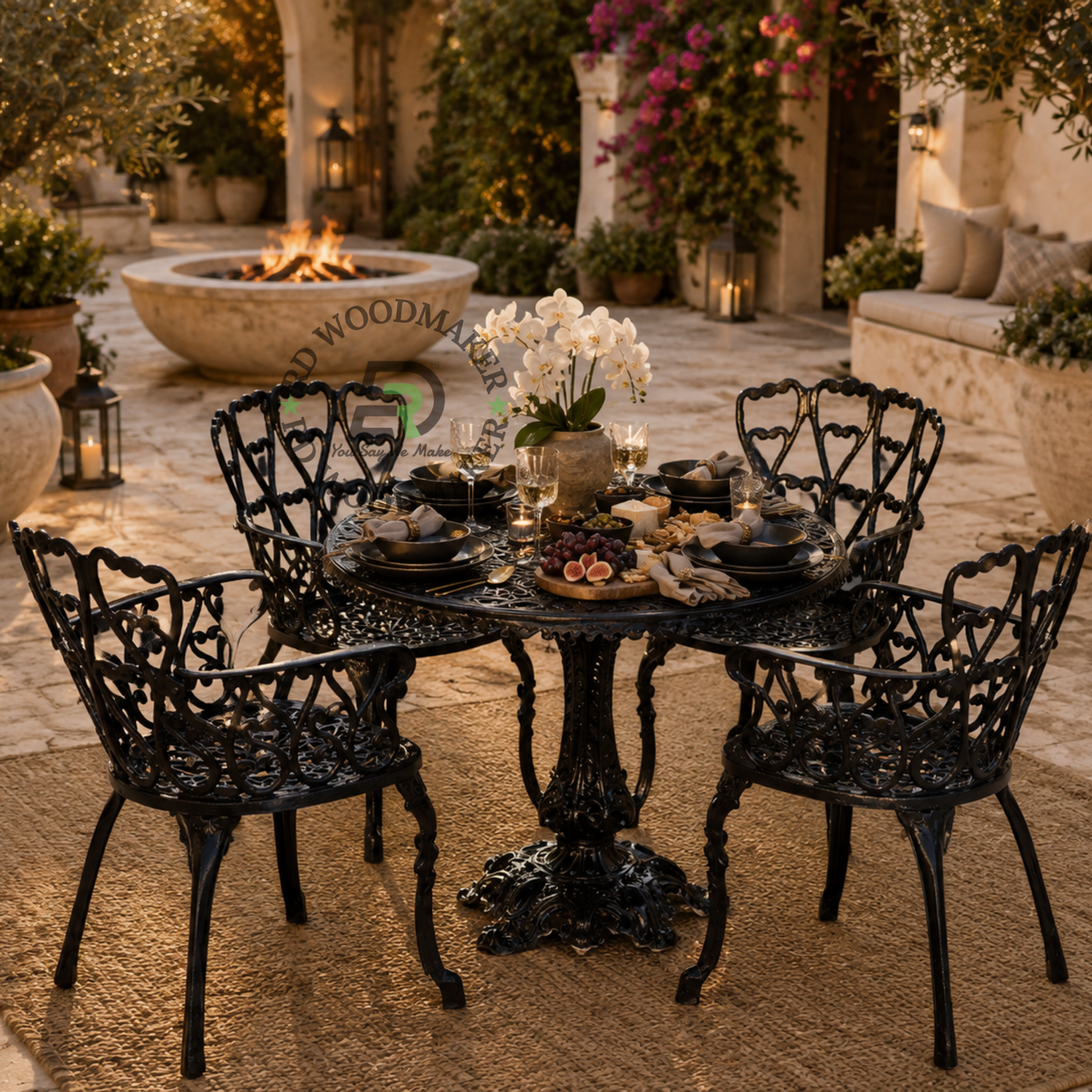 NOIR VICTORIAN METAL BISTRO SET