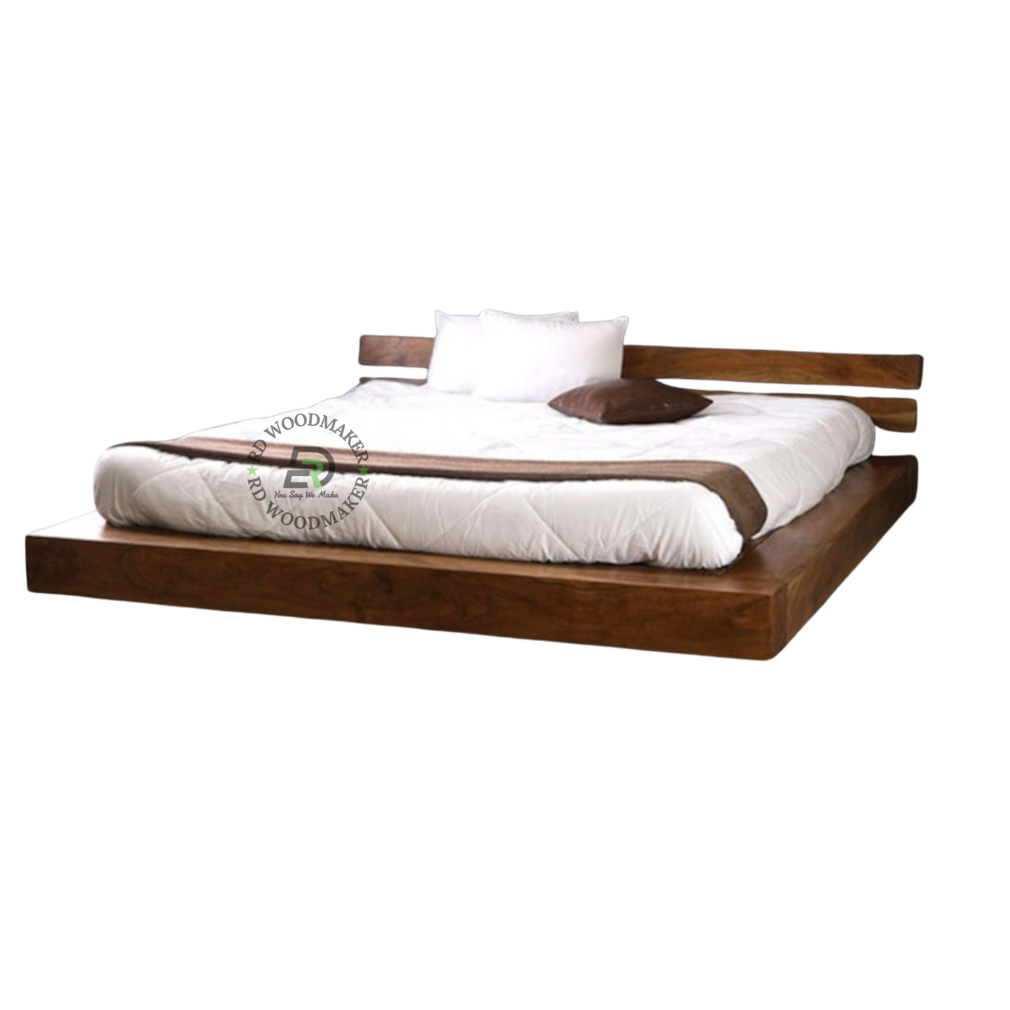MODERN LOW PLATFORM SOLID WOOD BED