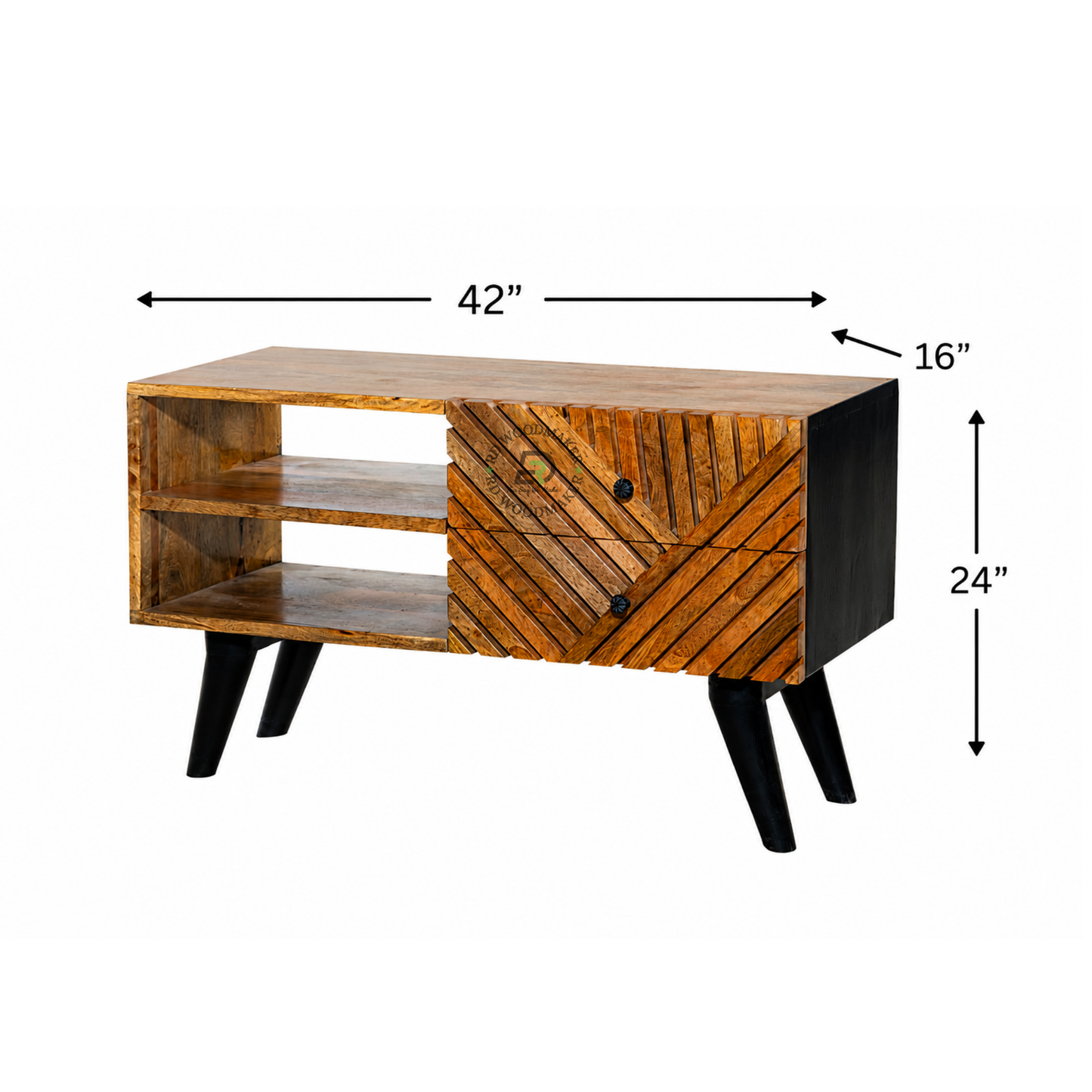 MODERN GEOMETRIC SOLID WOOD SIDEBOARD