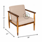 BEIGE WOODEN FRAME LOUNGE CHAIR