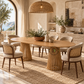 ELARA SLATTED PEDESTAL DINING TABLE