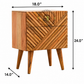 MODERN HERRINGBONE SOLID WOOD 2 DRAWER BEDSIDE TABLE