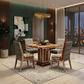 HERITAGE LIVE EDGE WOOD DINING TABLE & UPHOLSTERED CHAIR SET