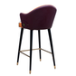 PREMIUM ORANGE VELVET BAR CHAIR WITH CHANNEL-TUFTED BACKREST