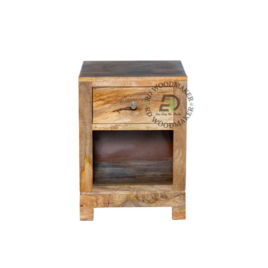 MINIMALIST SOLID WOOD BEDSIDE TABLE WITH DRAWER