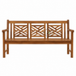 VAREN LATTICE BACK SOLID WOOD BENCH WITH ARMRESTS