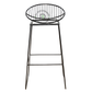 PREMIUM MODERN WIRE BASKET BAR STOOL WITH BLACK METAL FRAME