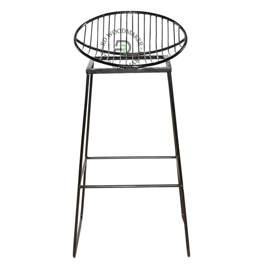 PREMIUM MODERN WIRE BASKET BAR STOOL WITH BLACK METAL FRAME