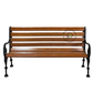 CLASSIC WOODEN SLATTED GARDEN BENCH WITH ORNATE BLACK METAL ARMS