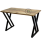 INDUSTRIAL RECTANGULAR WOODEN DINING TABLE WITH DOUBLE X METAL LEGS