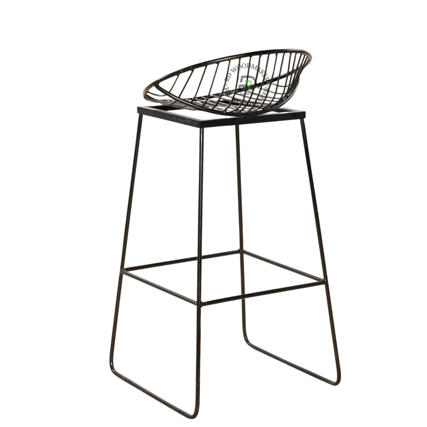 PREMIUM MODERN WIRE BASKET BAR STOOL WITH BLACK METAL FRAME