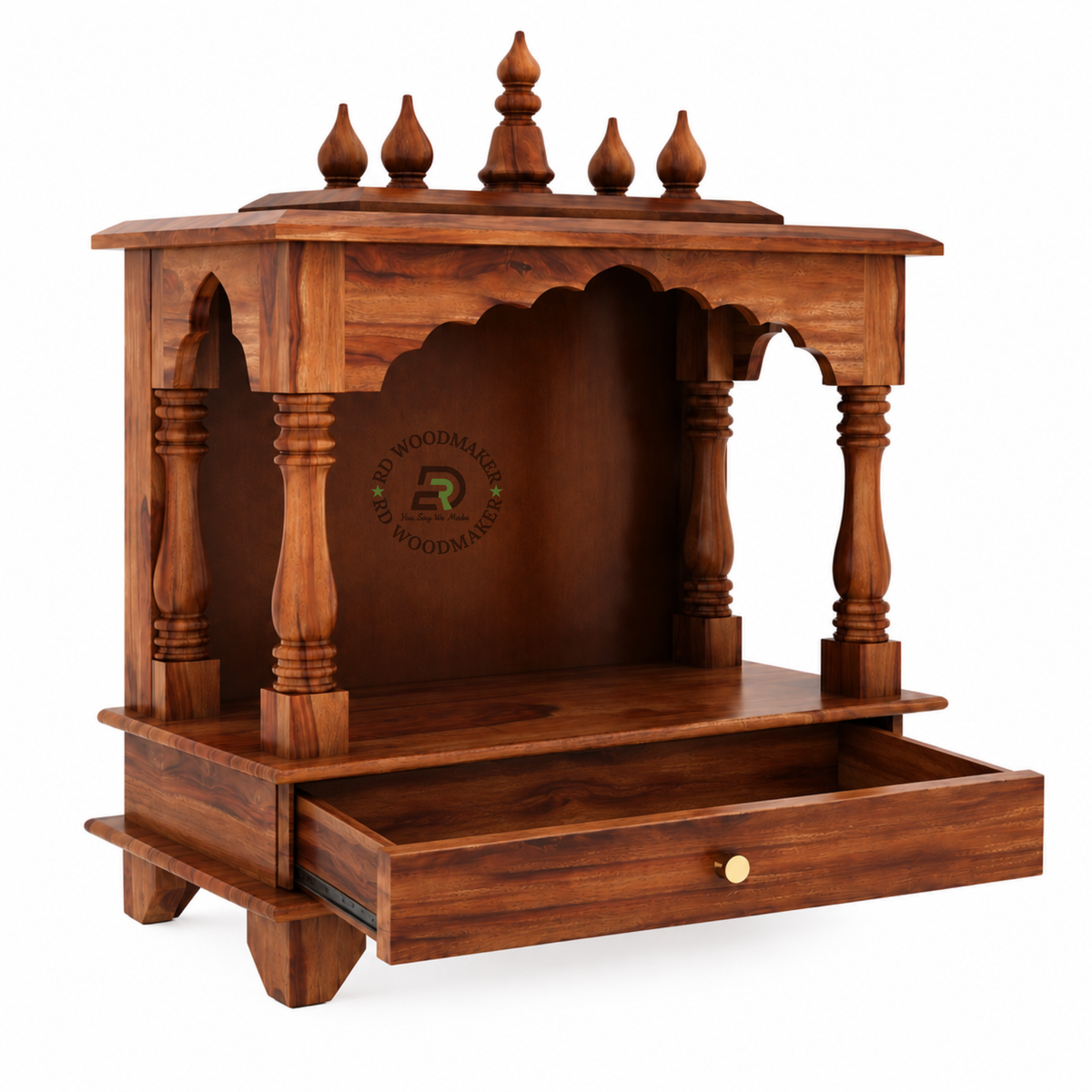 CLASSIC CARVED WOODEN POOJA MANDIR