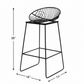 PREMIUM MODERN WIRE BASKET BAR STOOL WITH BLACK METAL FRAME