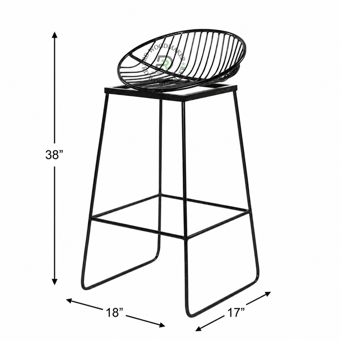 PREMIUM MODERN WIRE BASKET BAR STOOL WITH BLACK METAL FRAME
