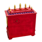 PREMIUM HAND-PAINTED RED WOODEN HOME TEMPLE WITH OPEN SHRINE & DOUBLE STORAGE DRAWERS