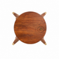 ORION ROUND SOLID WOOD BAR STOOL WITH BRASS ACCENTS