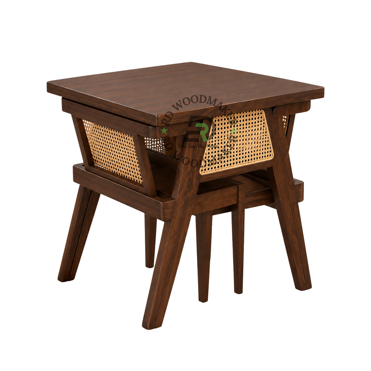 NOIR CANE FRAME DINING TABLE & CHAIR SET