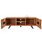 VAREN SOLID WOOD & BLACK ACCENT TV UNIT