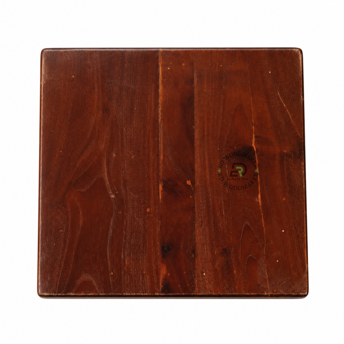 RIVEN SQUARE SOLID WOOD BAR STOOL